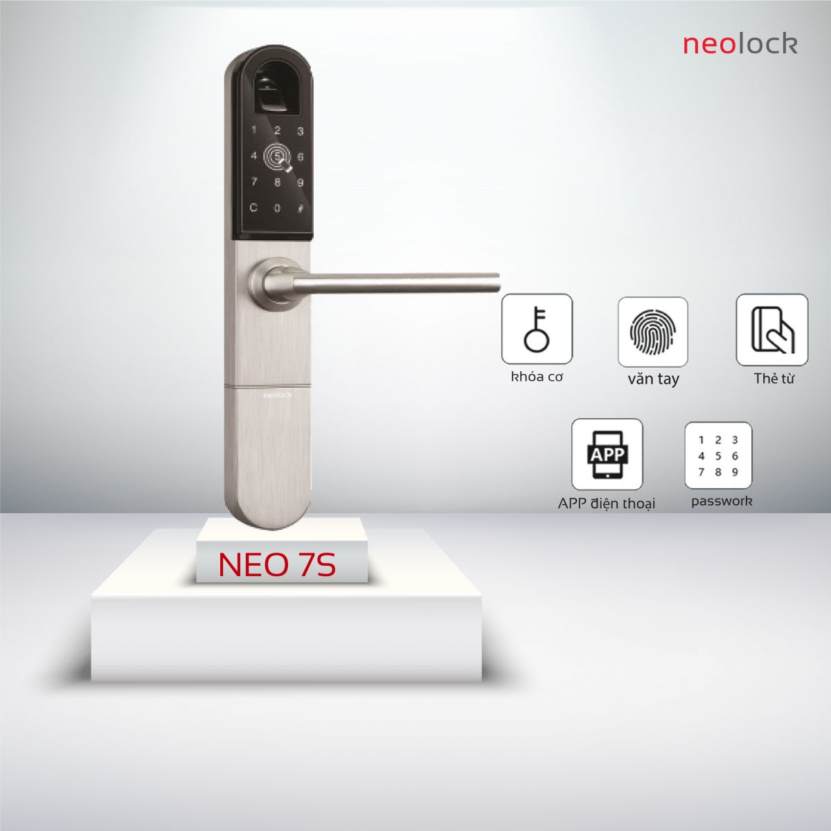 Khóa cửa vân tay thông minh cho cửa nhôm Neo7s
