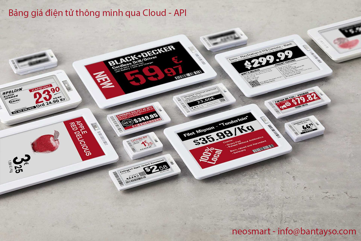 Bảng giá điện tử thông minh cập nhật qua Cloud và cung cấp API tích hợp